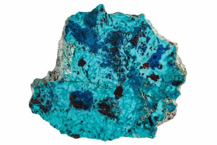 Vibrant Chrysocolla and Shattuckite Slab - Mexico #281763